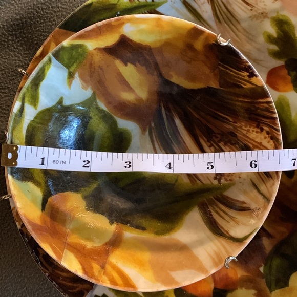 Vintage floral chip and dip set. Chip bowl 11”, dip bowl 6.5”. Dip bowl holder - Picture 3 of 8